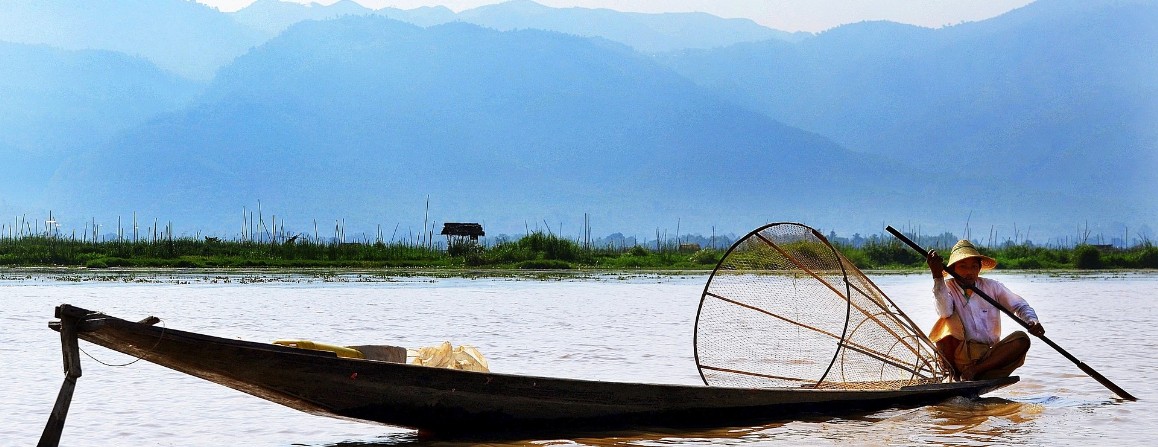 Fischer auf dem Inle See in Myanmar